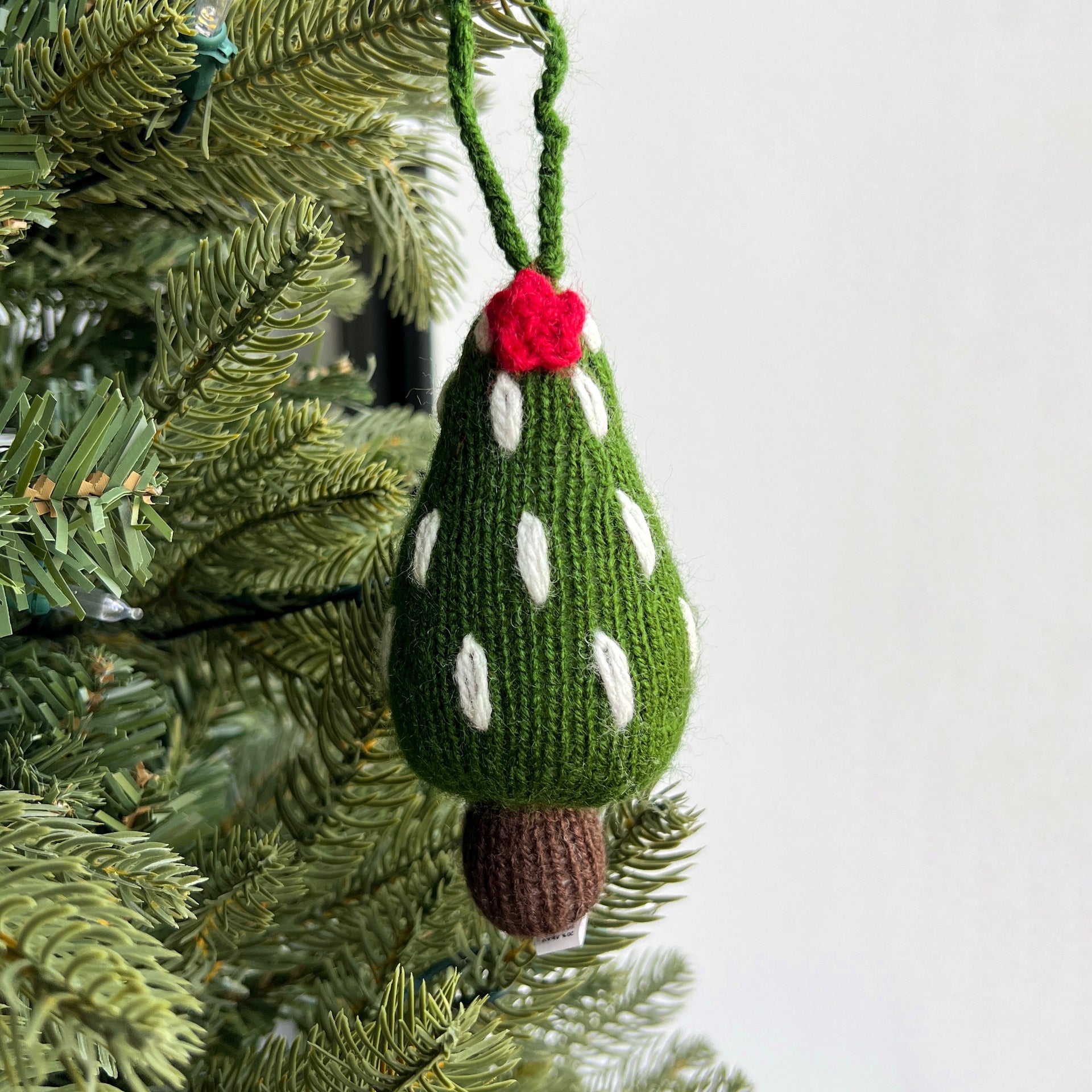 Christmas Tree Ornament, Knit Wool