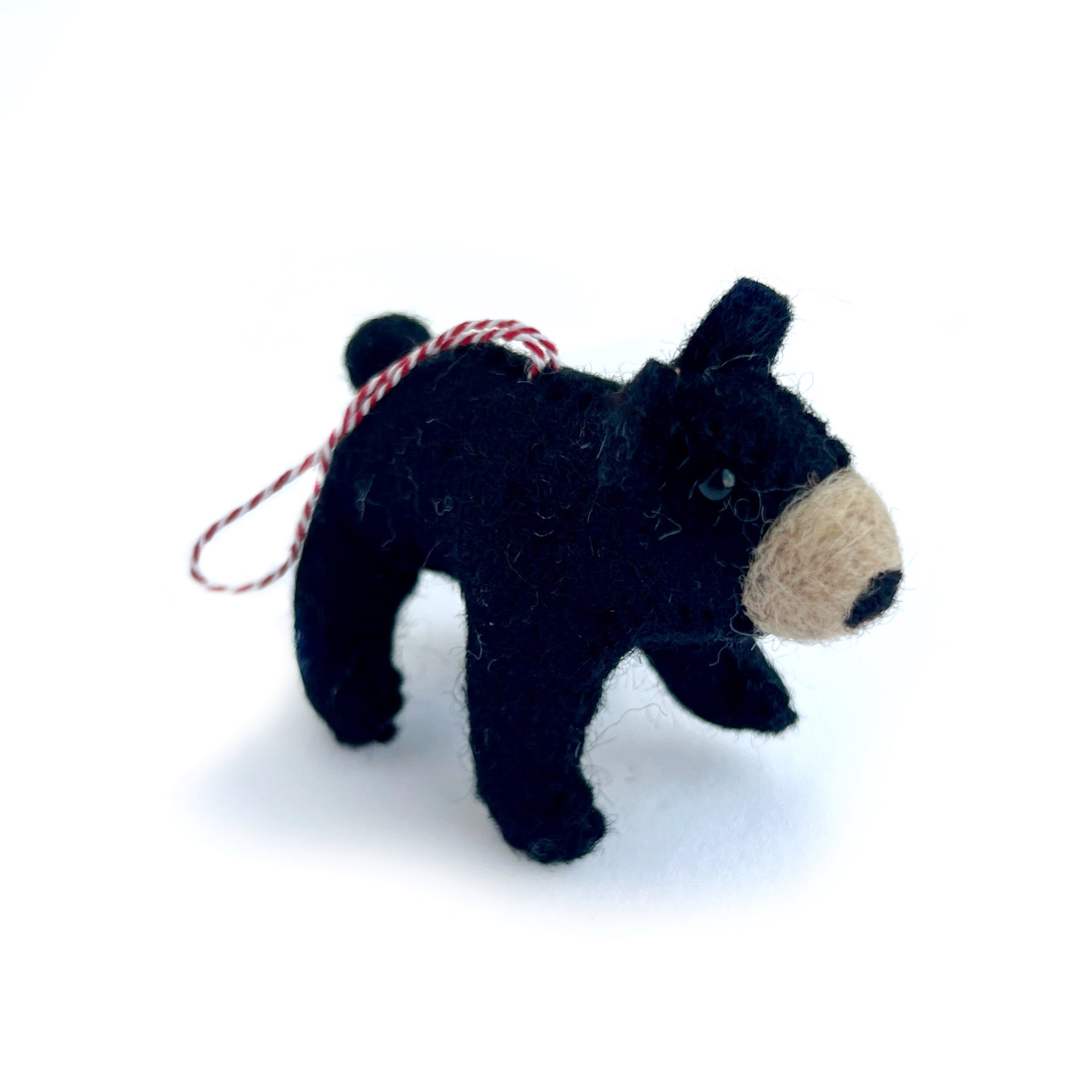 Black Bear Cute felt Christmas Ornament Fair Trade