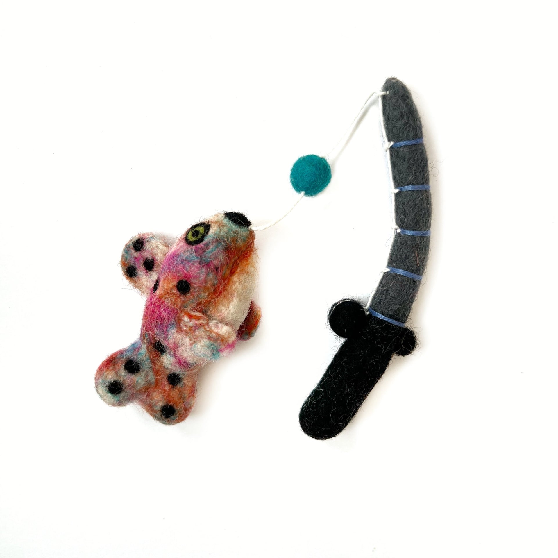 felt fishing pole Christmas ornament