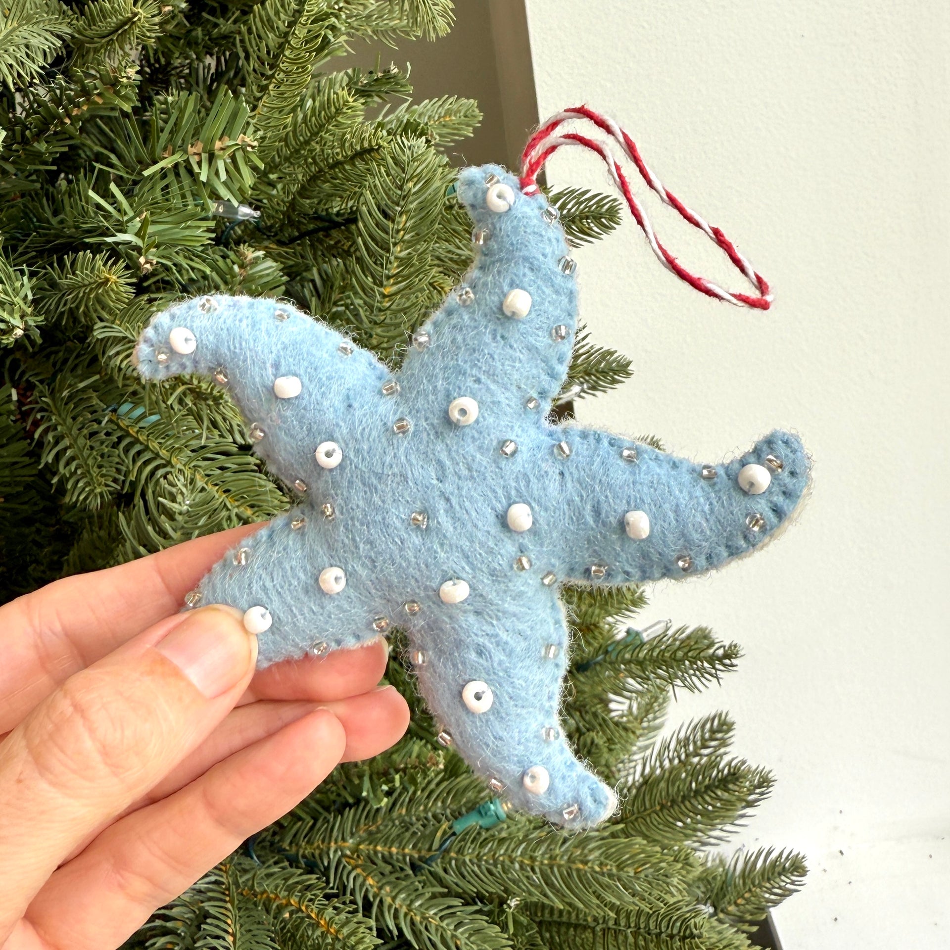Starfish Ornament, Felt Wool