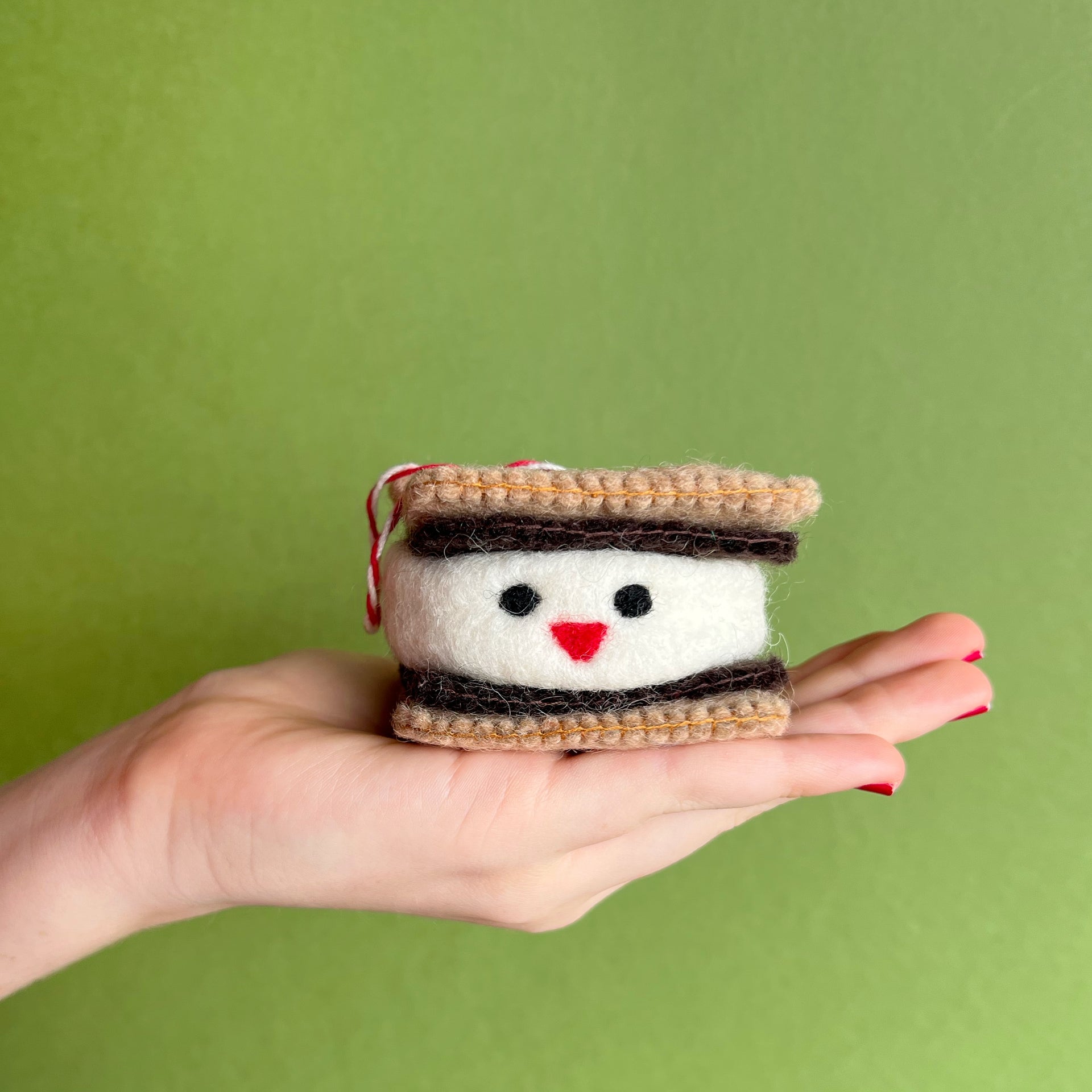 S'more Ornament, Felt Wool