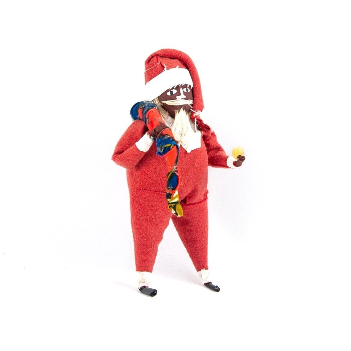 African Black Santa Christmas Ornament Handmade