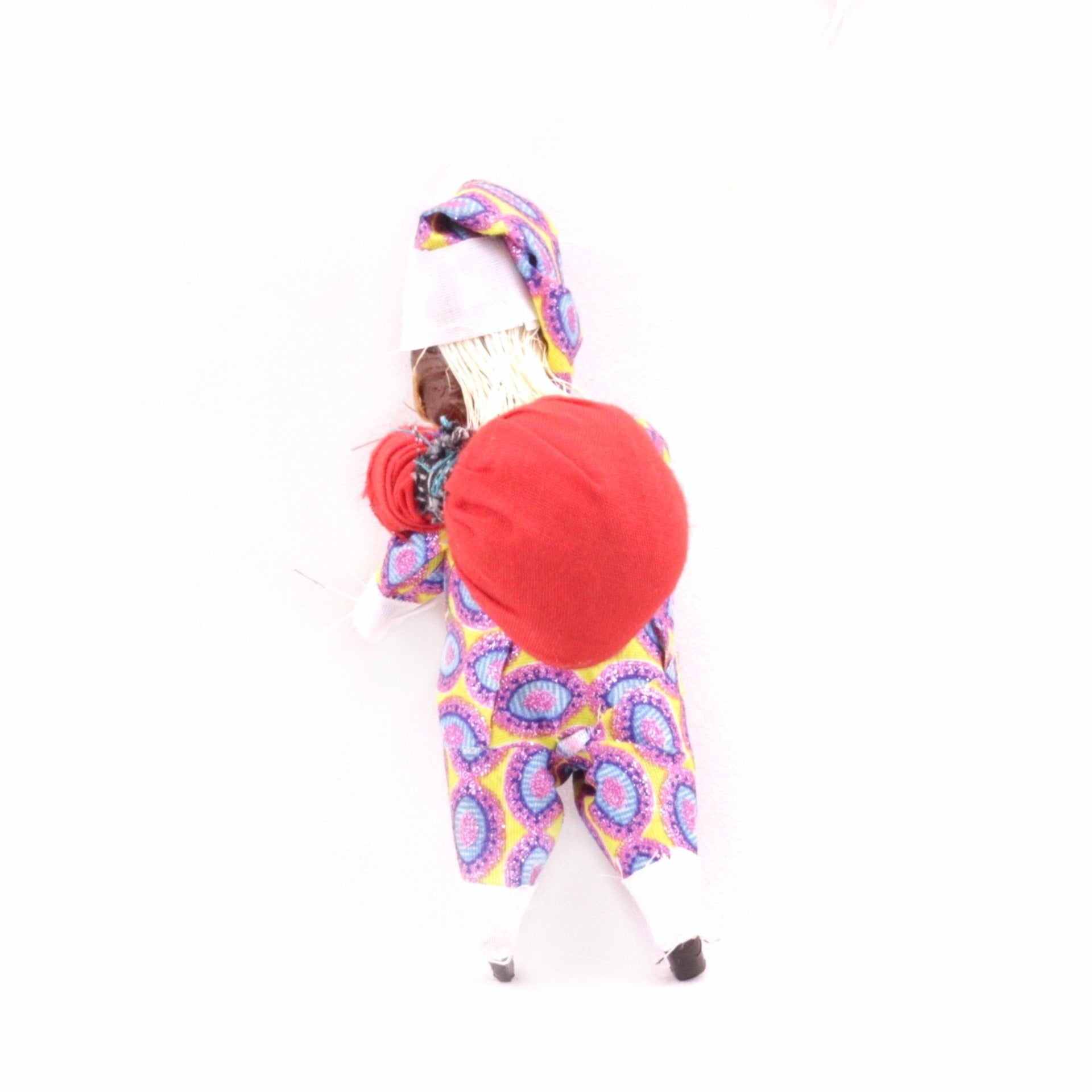 Black Santa Figurine Ornament in Colorful African Suit