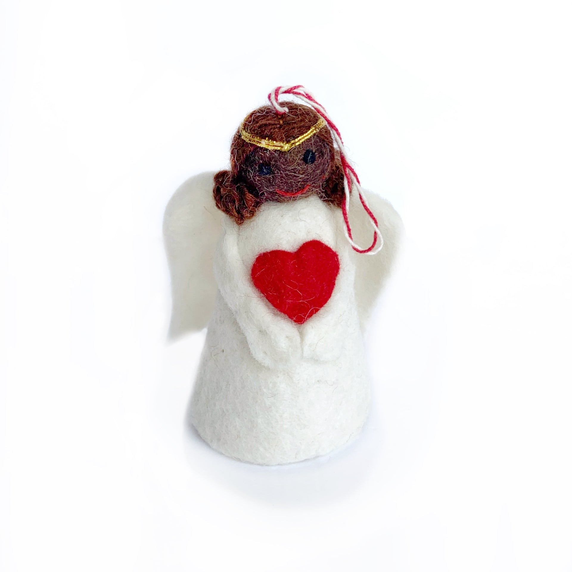 Black Angel Christmas Ornament with Heart