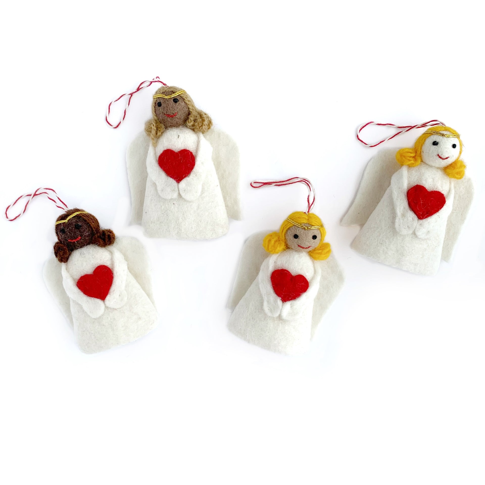 Angel Heart Ornament, Felt Wool