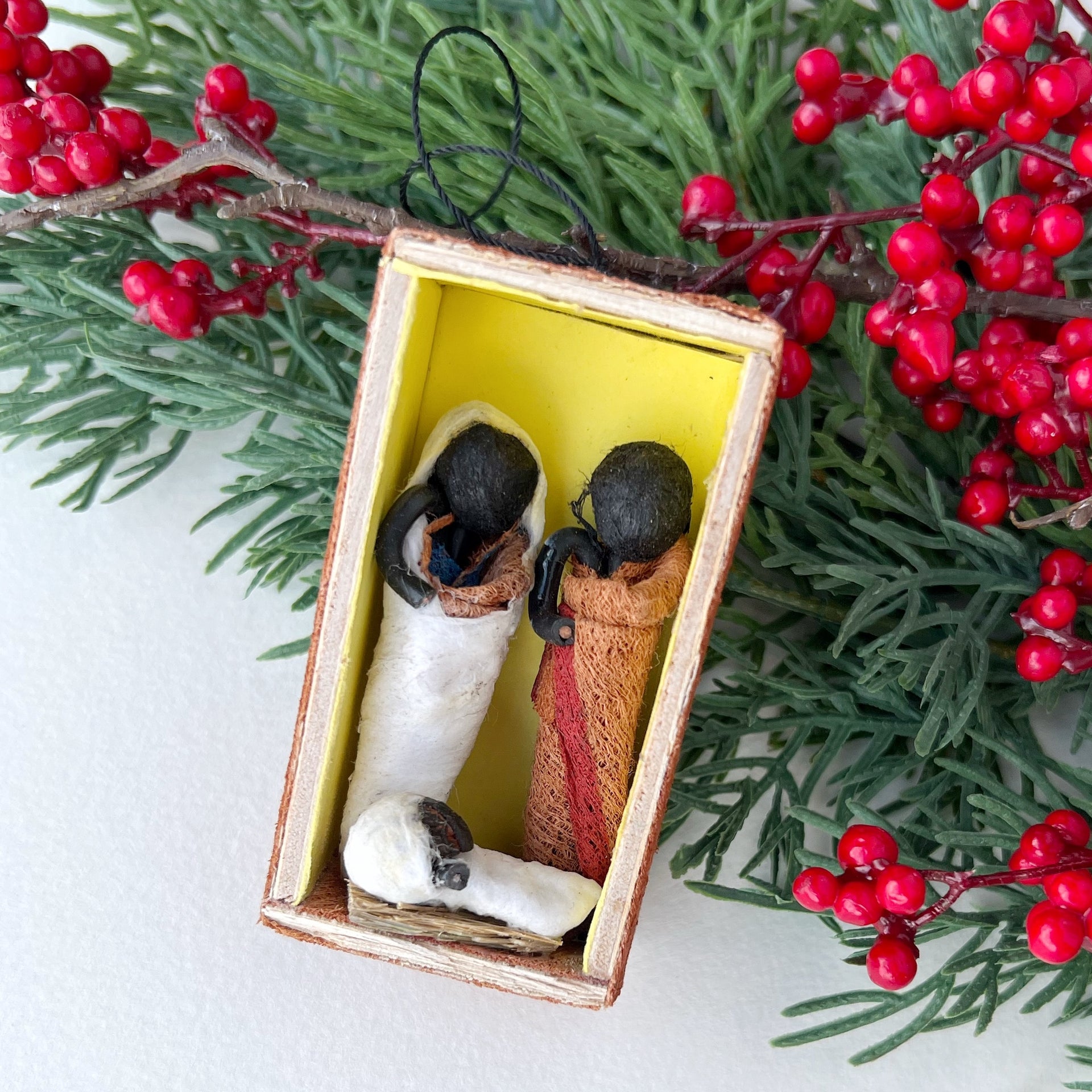 African Holy Family Nativity Scene Christmas Ornament Handmade fair trade in Uganda