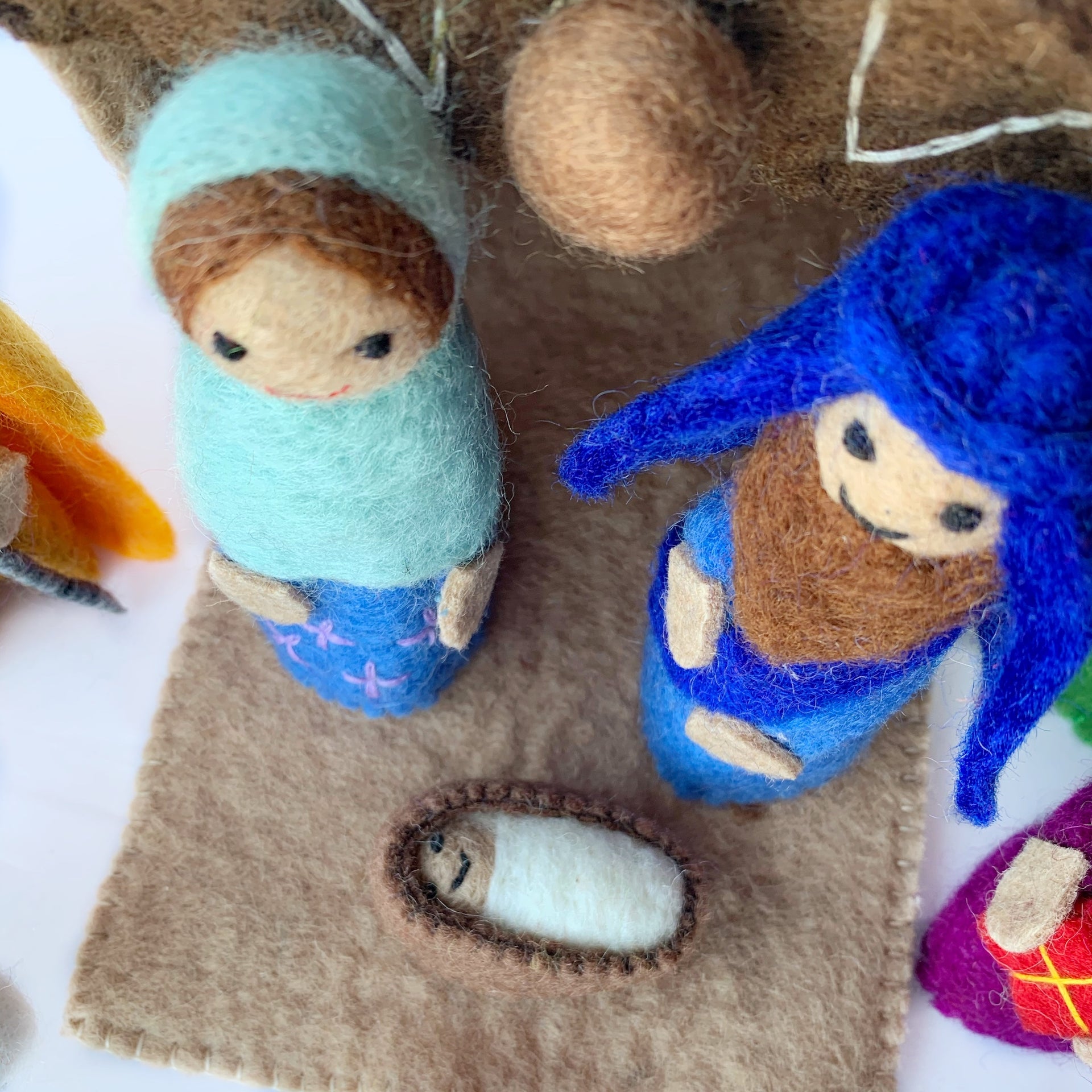 Colorful Felt Nativity Set