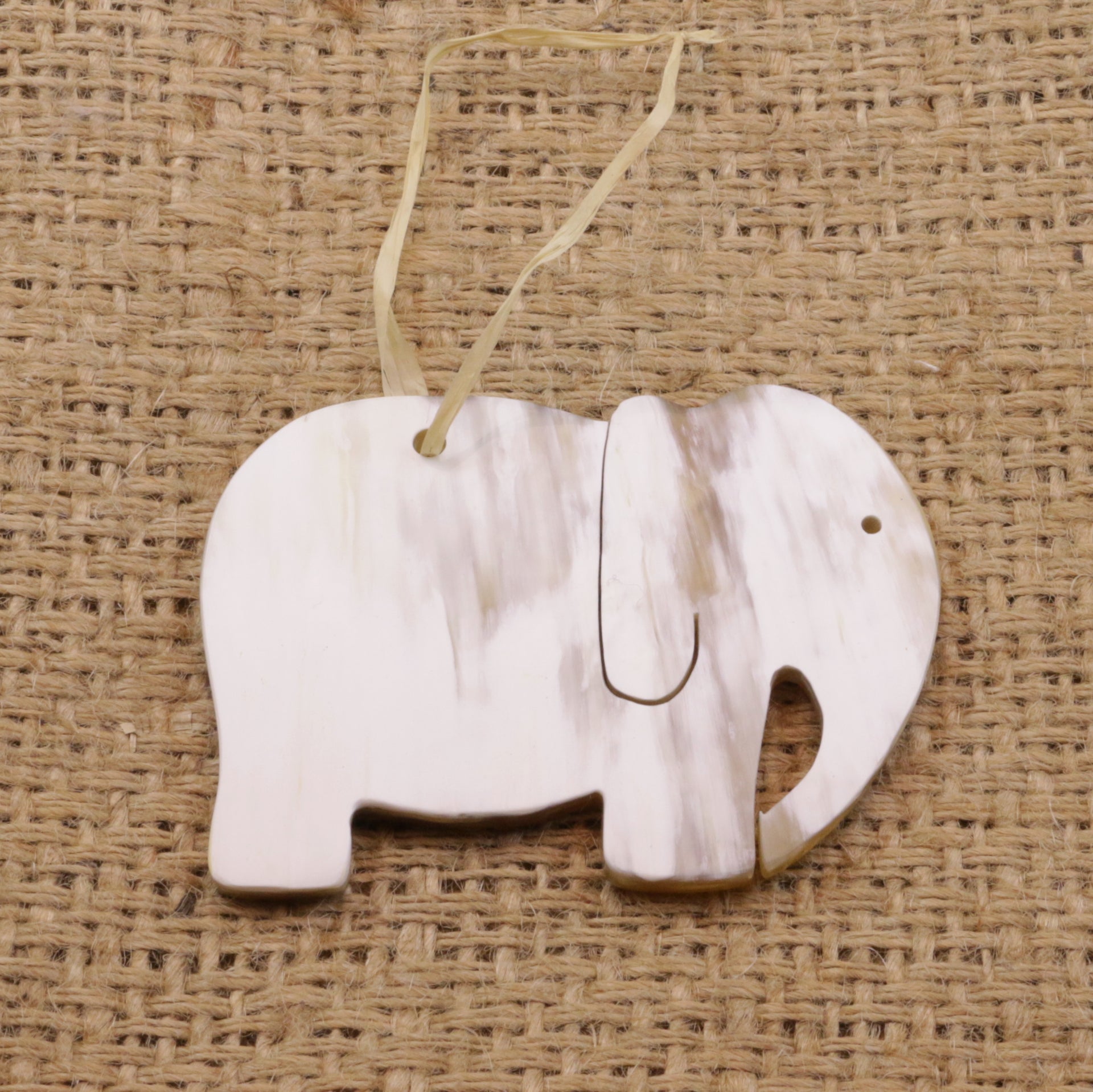 Cow Horn Elephant Ornament Handmade Africa
