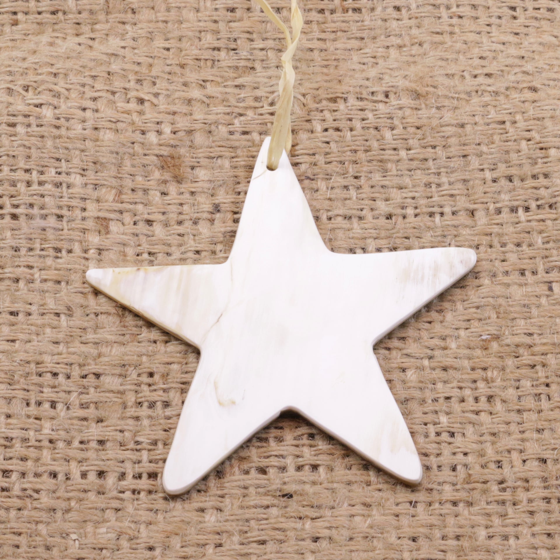 Cow Horn Star Ornament Handmade