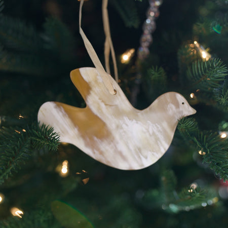 Dove Ornament, Cow Horn
