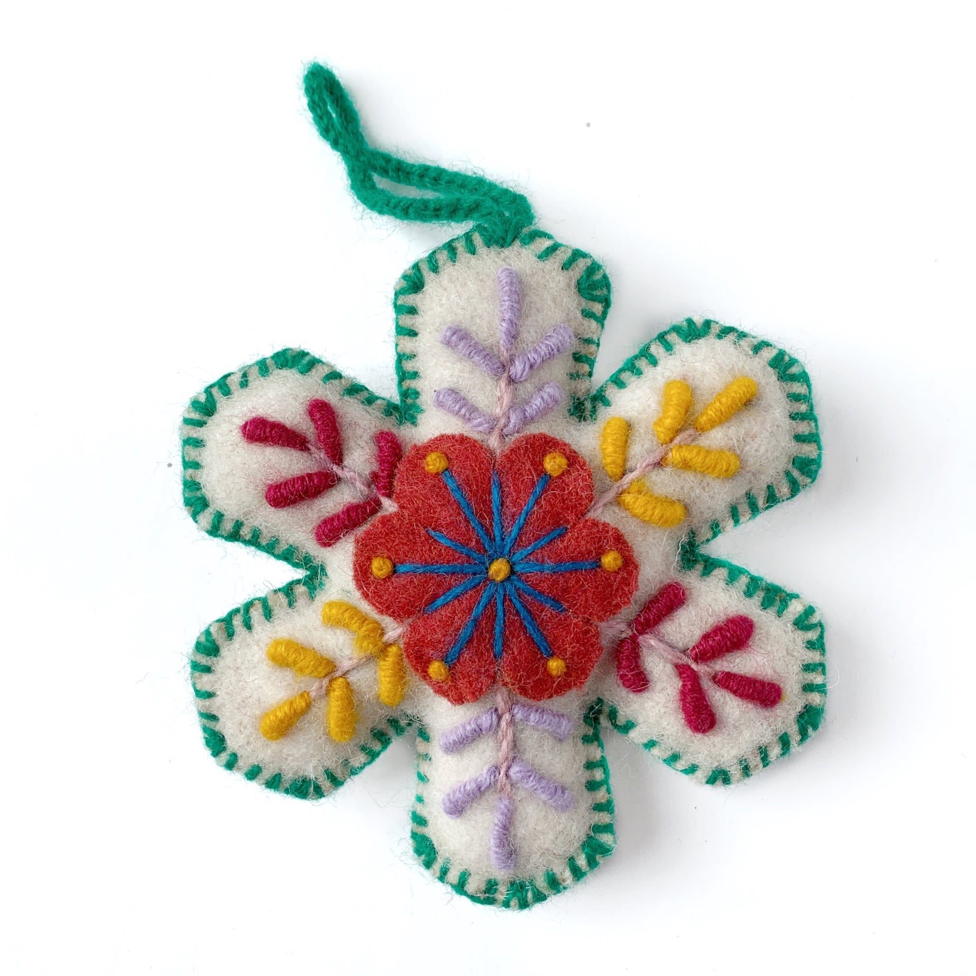 Fair Trade Green Snowflake Christmas Ornament