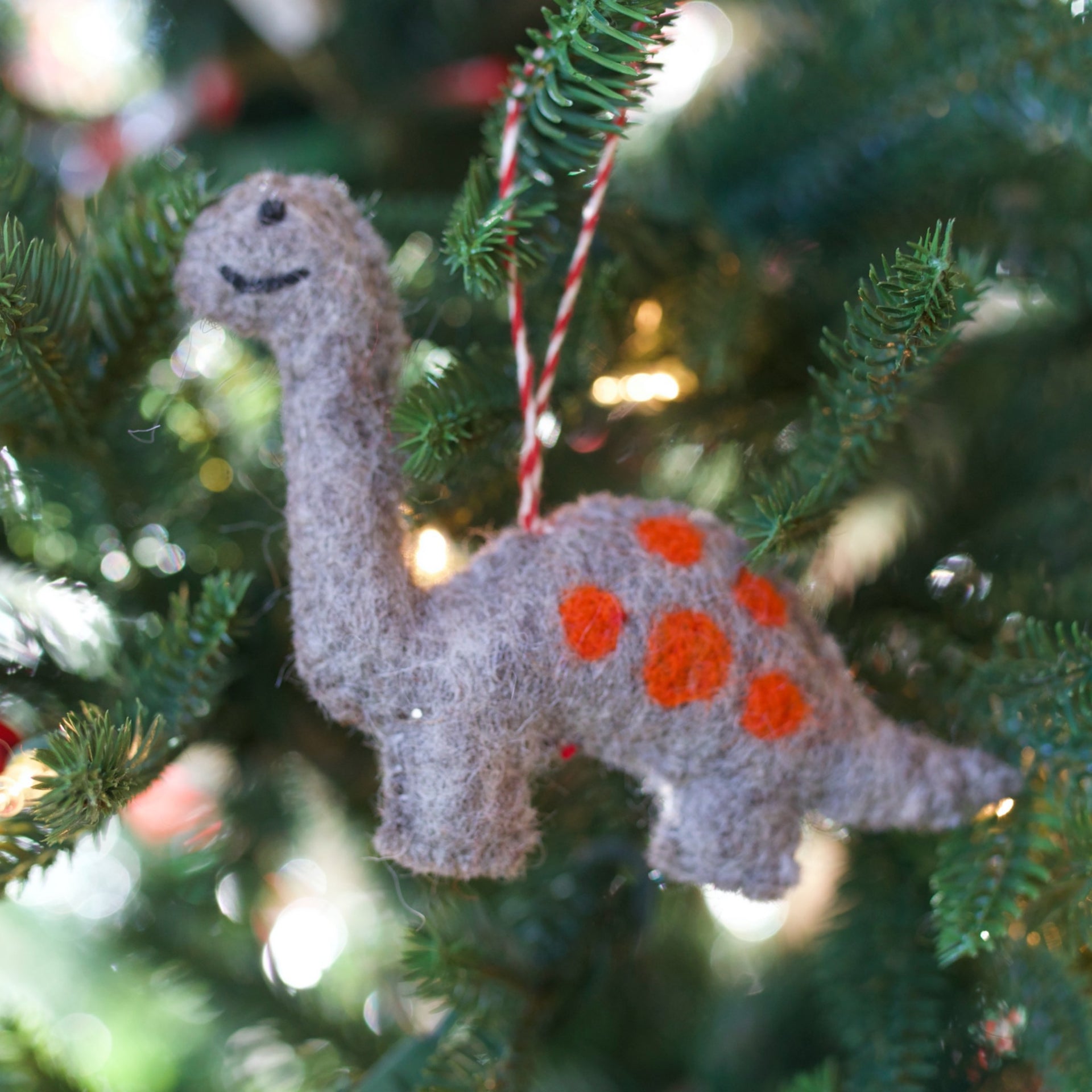 Dinosaur Ornament, Felt Wool