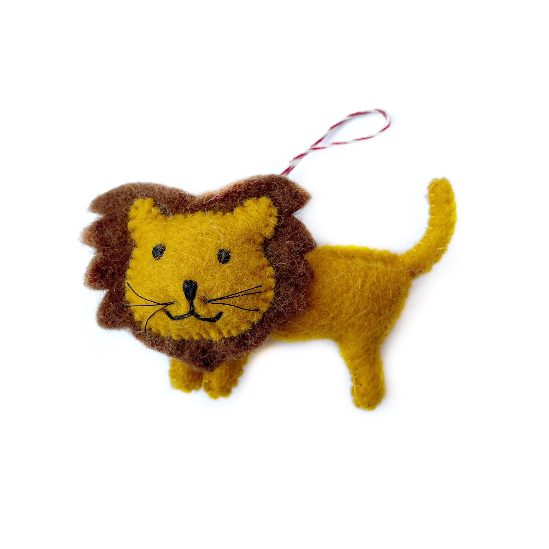 Felt Lion Christmas Ornament, Handmade and Fair Trade by Ornaments 4 Orphans in Nepal
