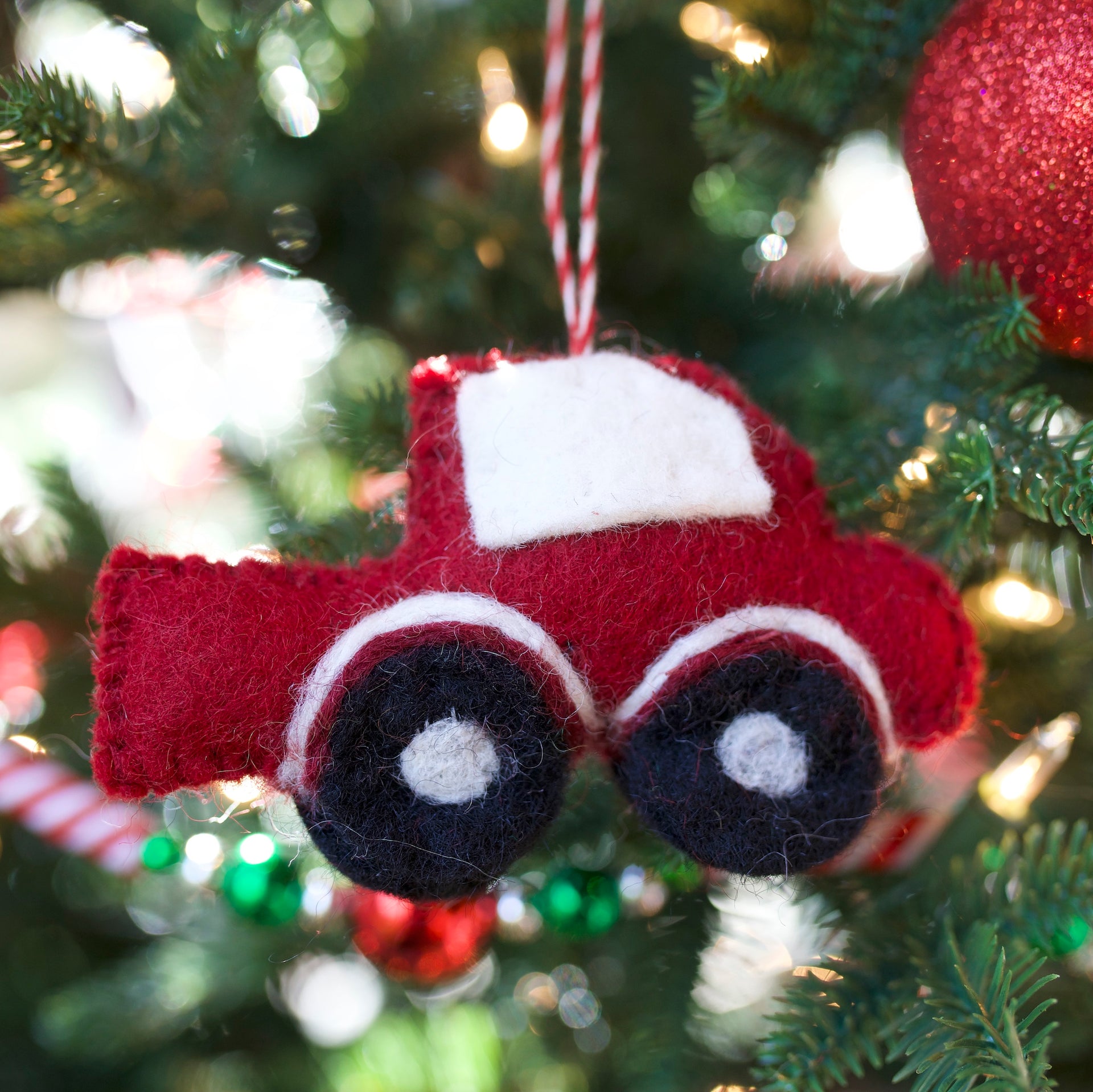 Pickup Truck Ornament, Felt Wool