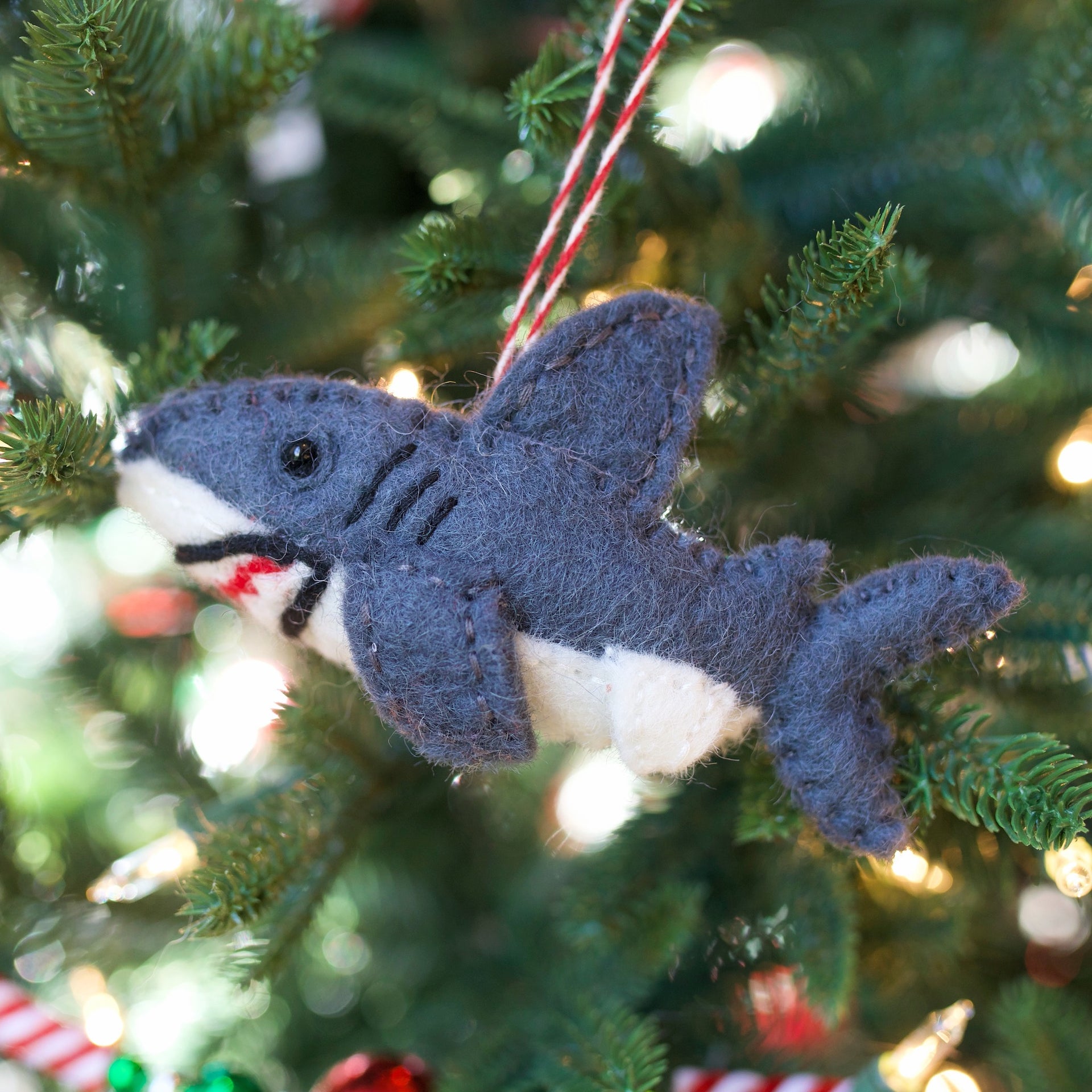 Shark Ornament, Felt Wool