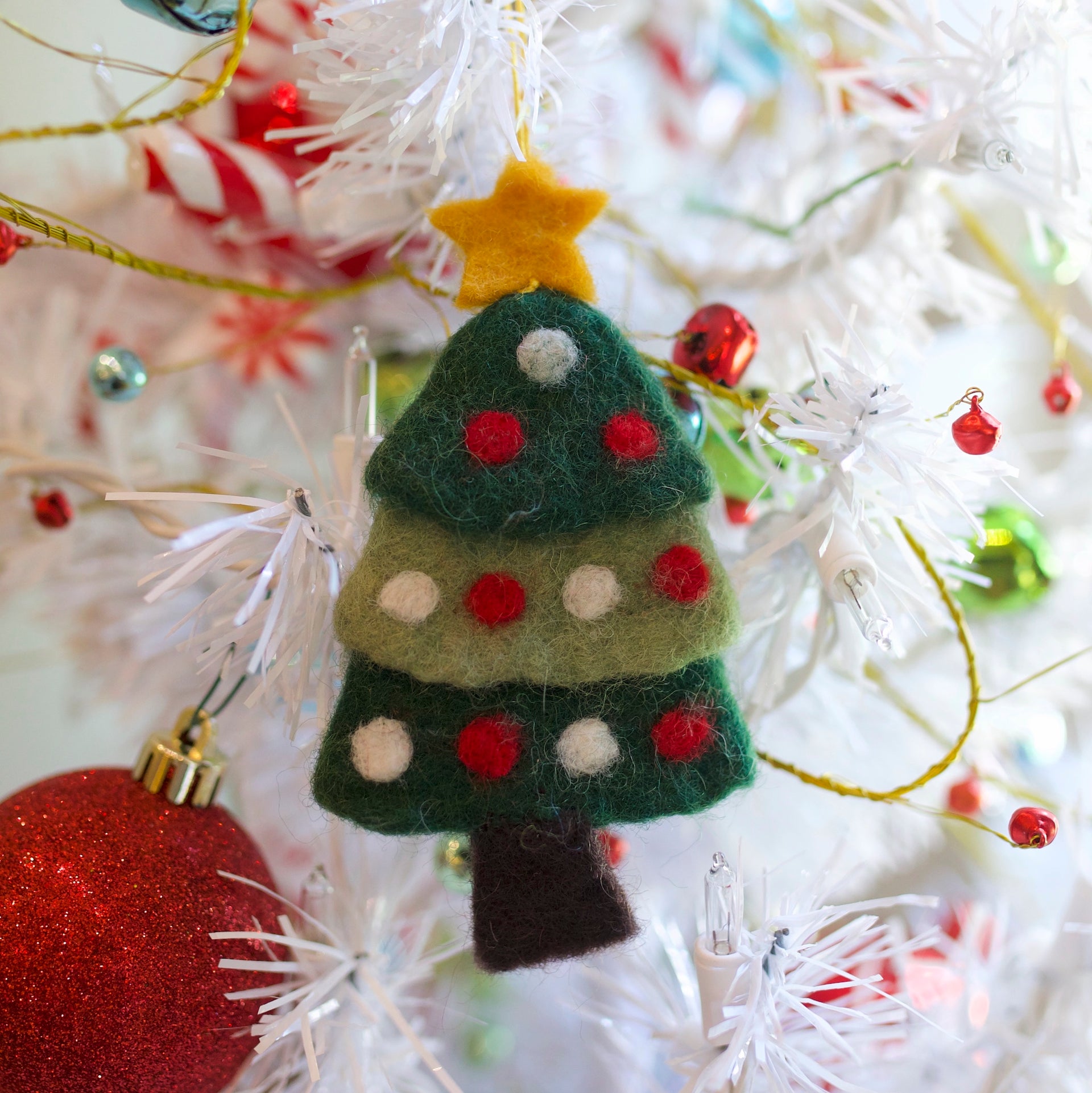 Tree with Star Ornament, Felt Wool