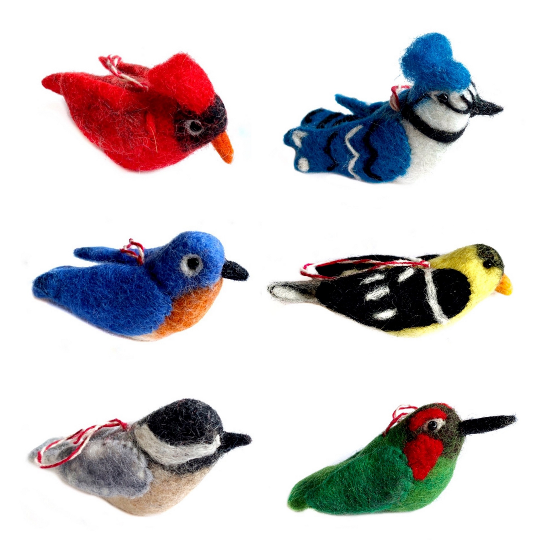 Bird Christmas Ornament Set, Fair Trade Felt from Nepal