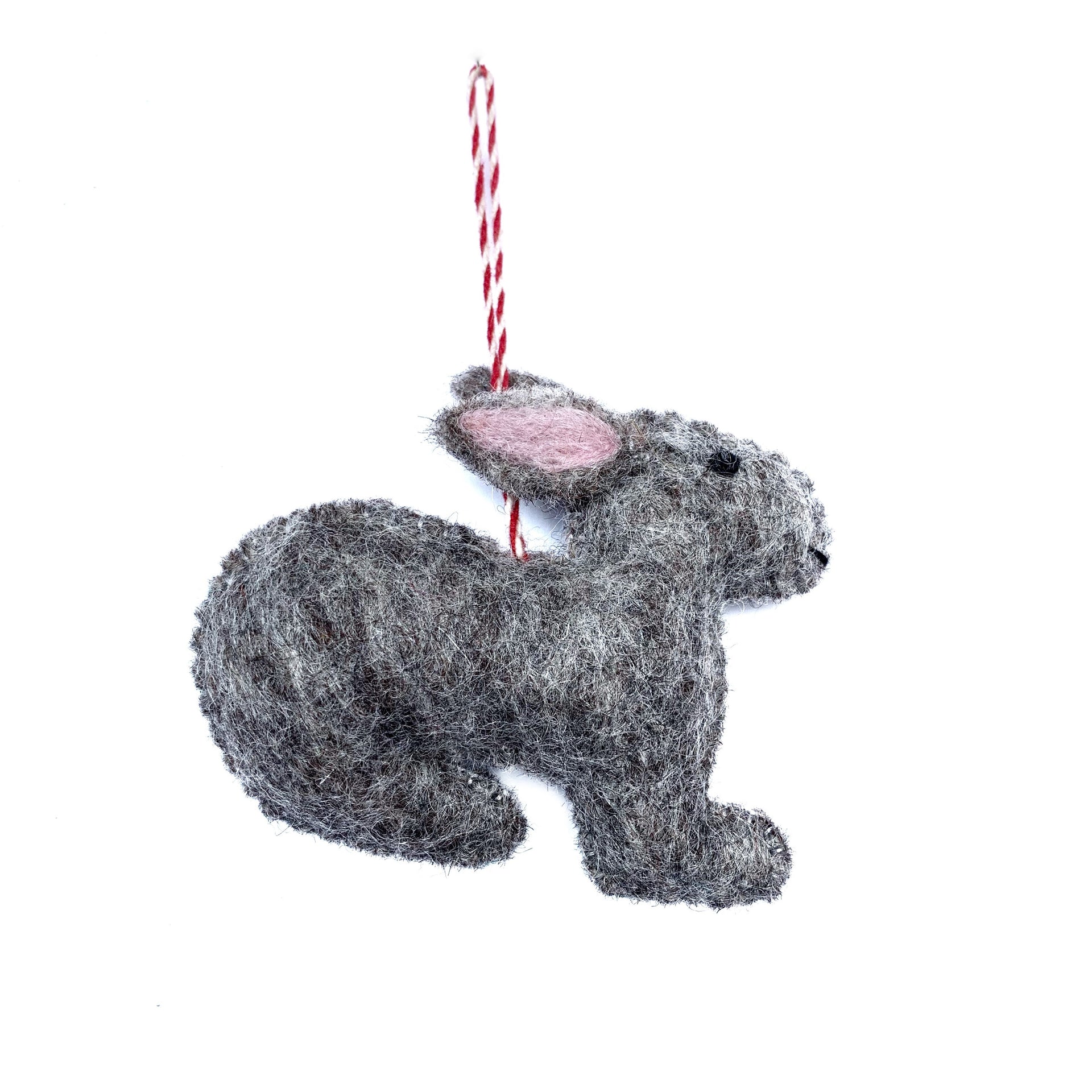 Bunny Rabbit Christmas Ornament Felt Wool Handmade