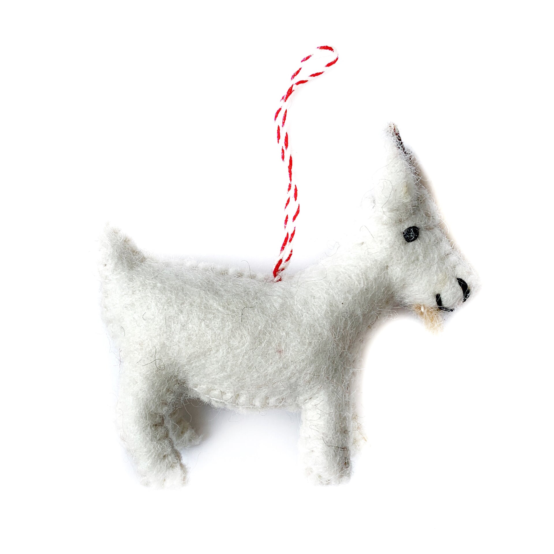 Goat Christmas Ornament Felted Wool Fair Trade