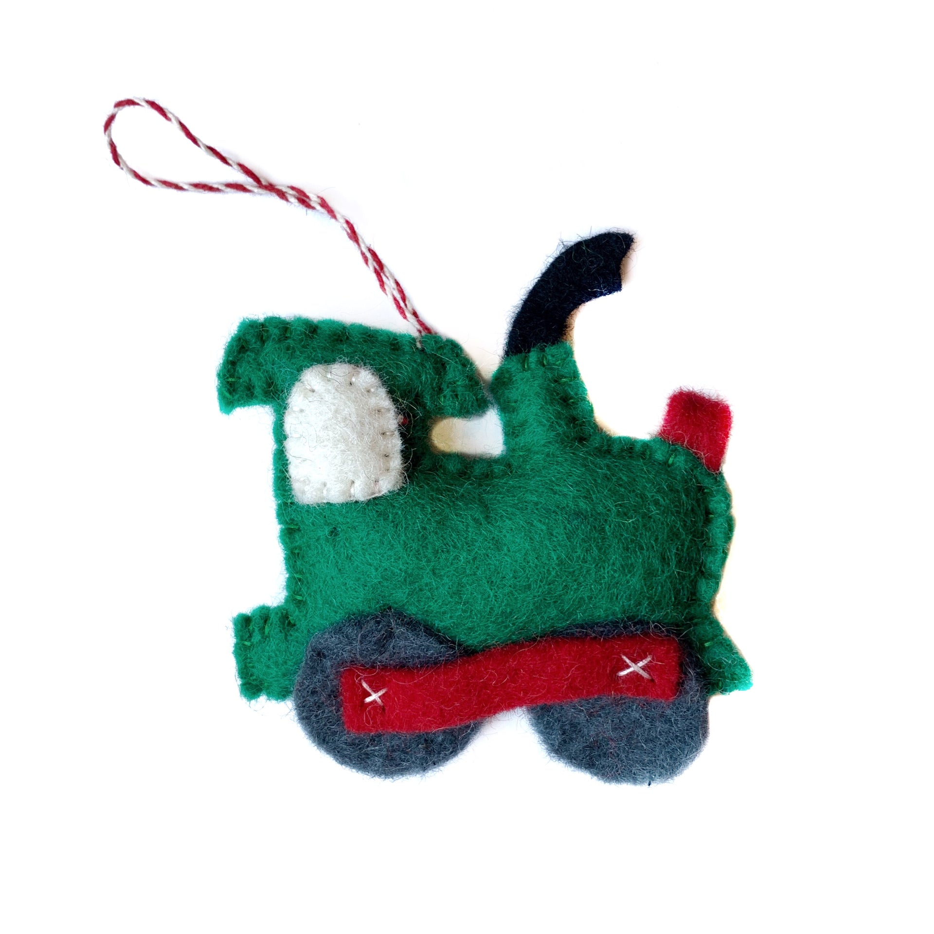 Train Christmas Ornament Felt Wool Handmade