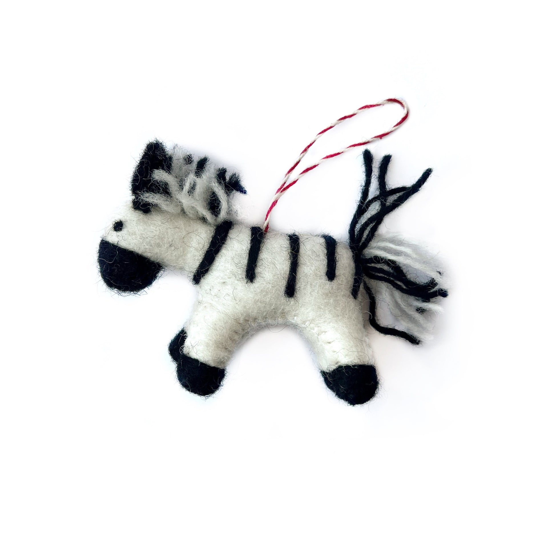 Felt Zebra Christmas Ornament Handmade and Fair Trade Ornaments 4 Orphans