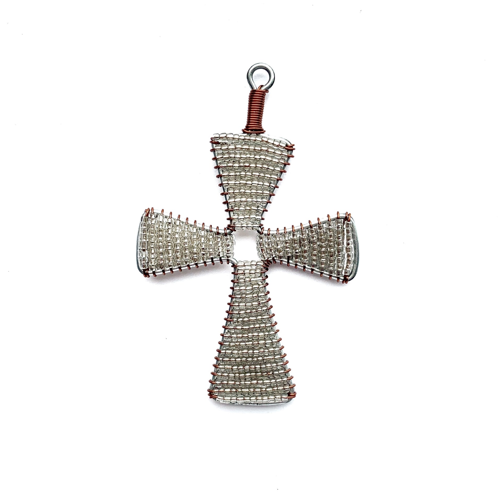 Glass Bead Cross Ornament (Assorted Colors)