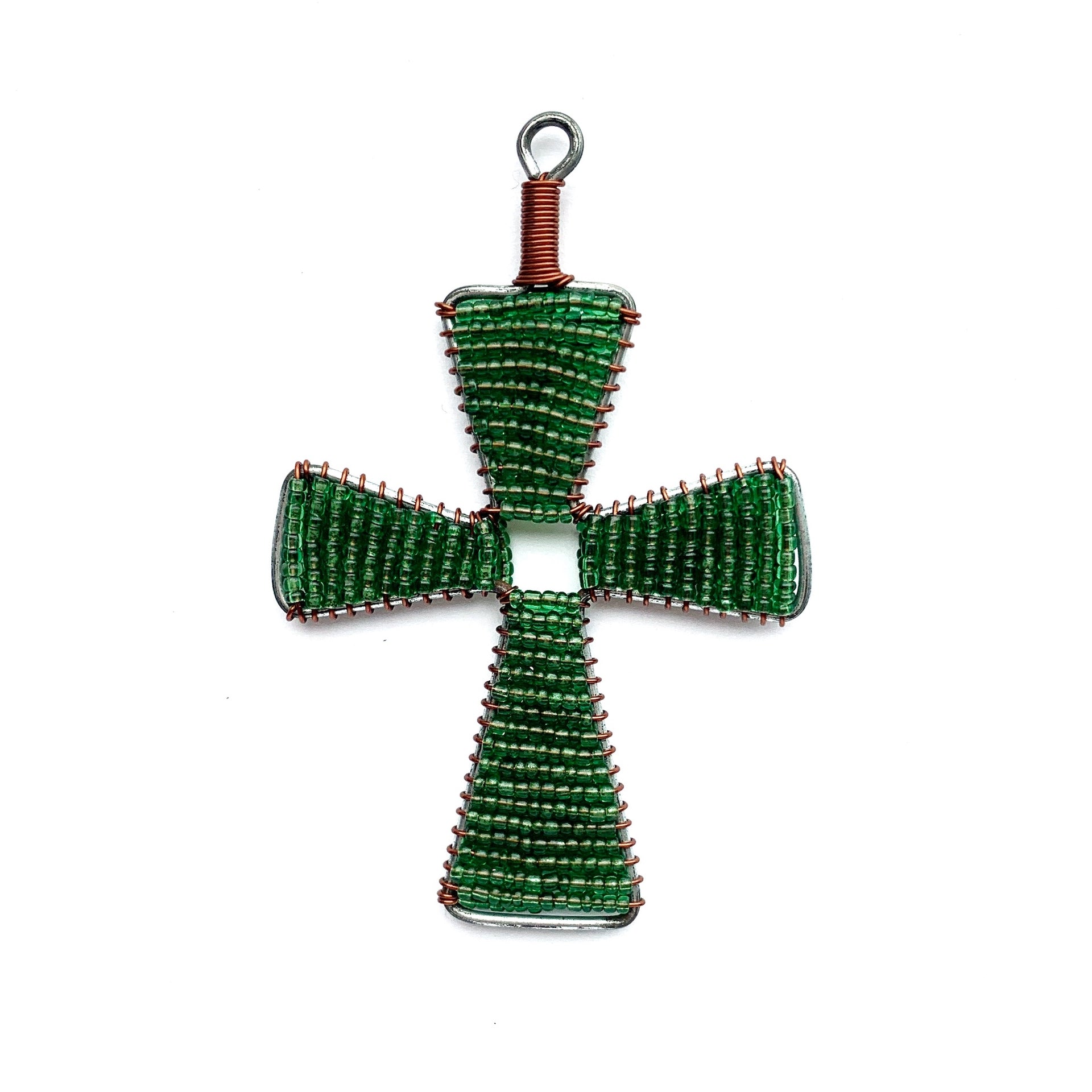Glass Bead Cross Ornament (Assorted Colors)