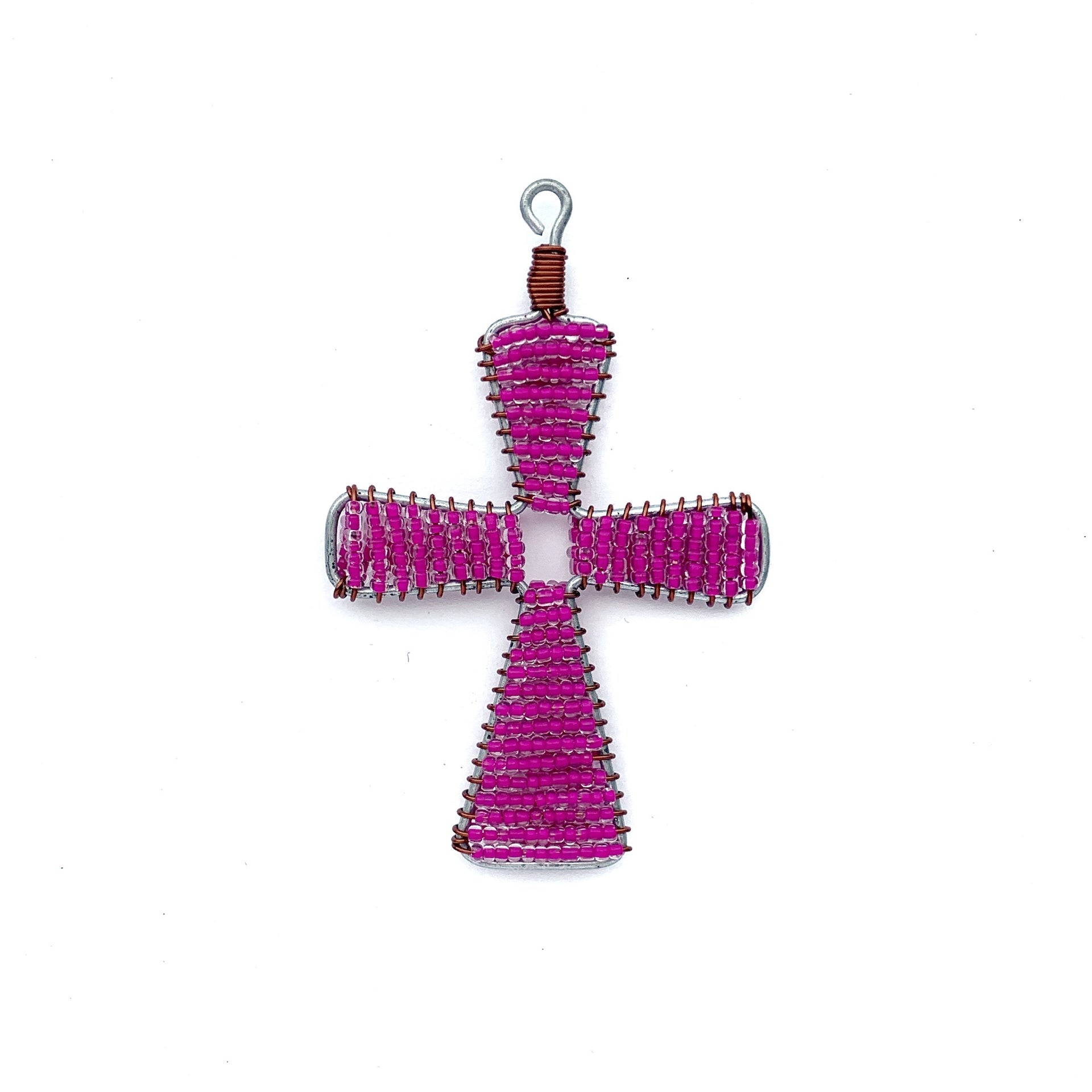 Glass Bead Cross Ornament (Assorted Colors)
