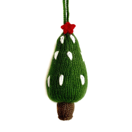 Christmas Tree Ornament, Knit Wool