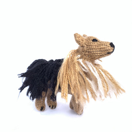 Knit Dog Christmas Ornament Handmade  