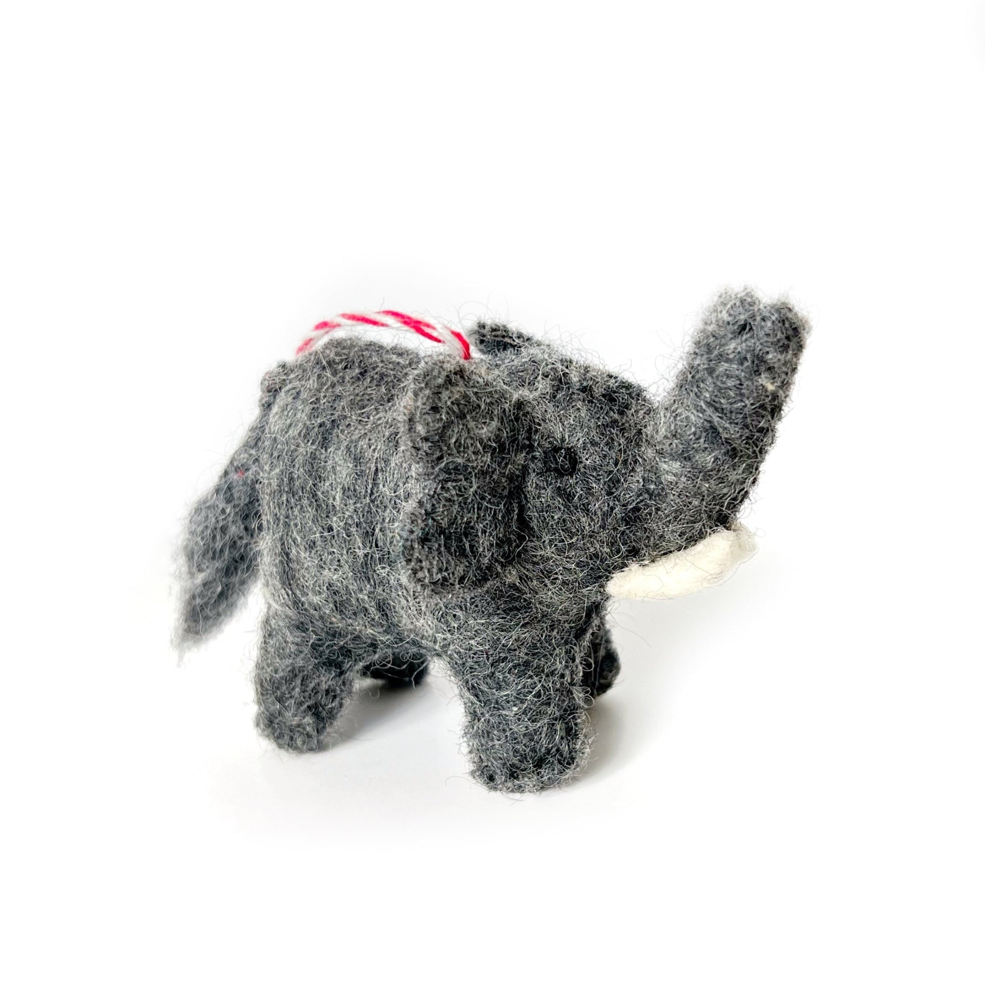felt elephant christmas ornament handmade and fair trade