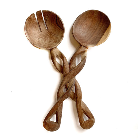 Olive Wood Salad Spoons Handmade Fair Trade