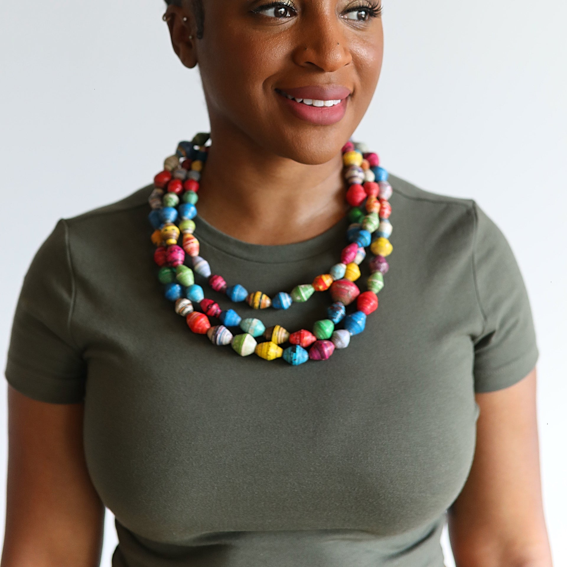 Paper Bead Necklace - Kanzi Garland/Necklace XL