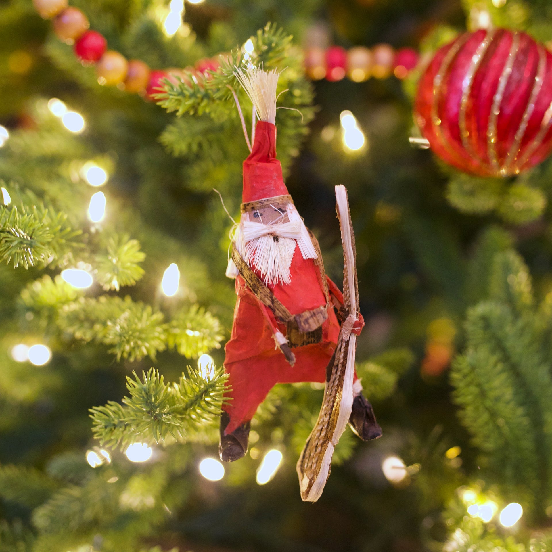 Santa with a Guitar Ornament