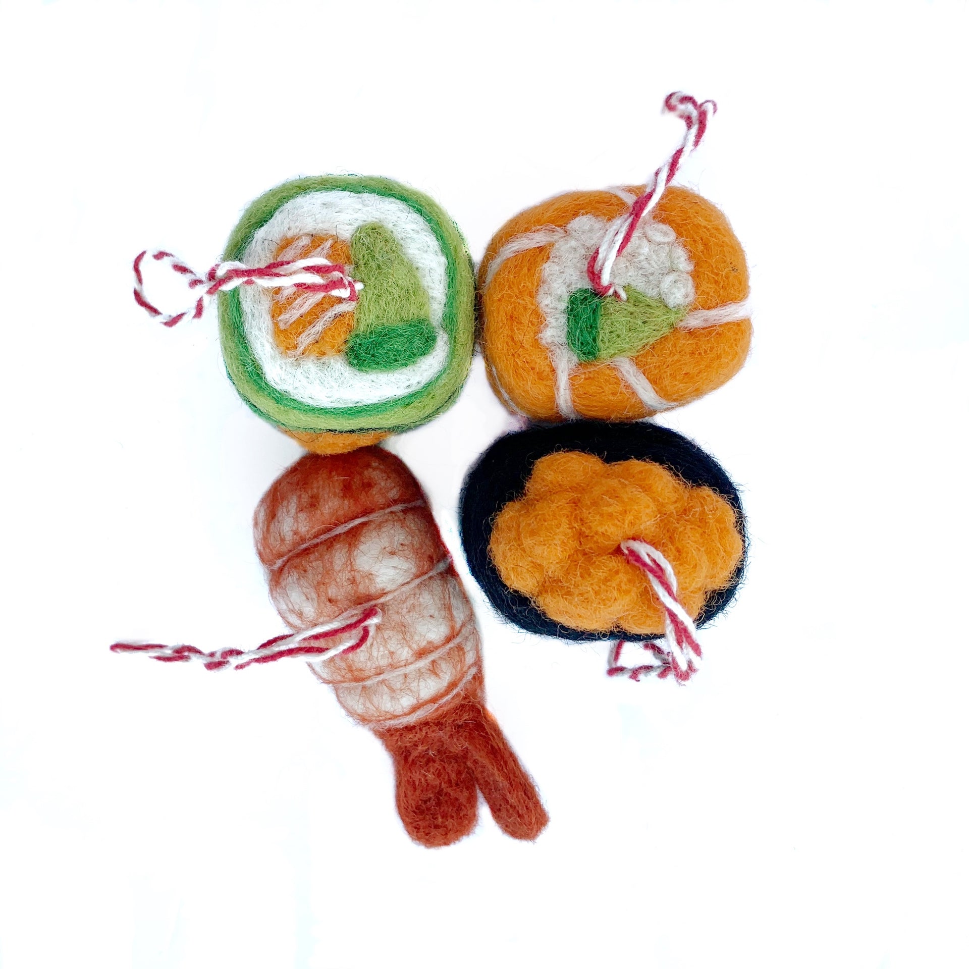 Sushi Ornament Set, Felt Wool