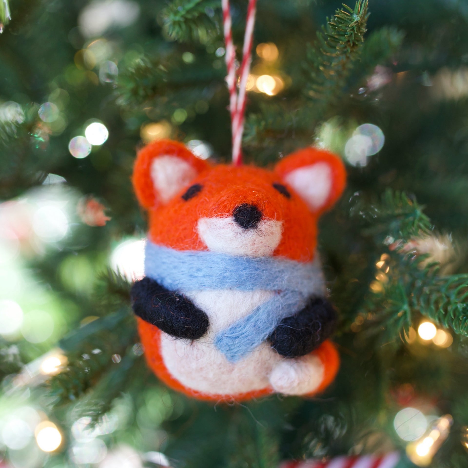 Fox Ornament, Tufted Wool