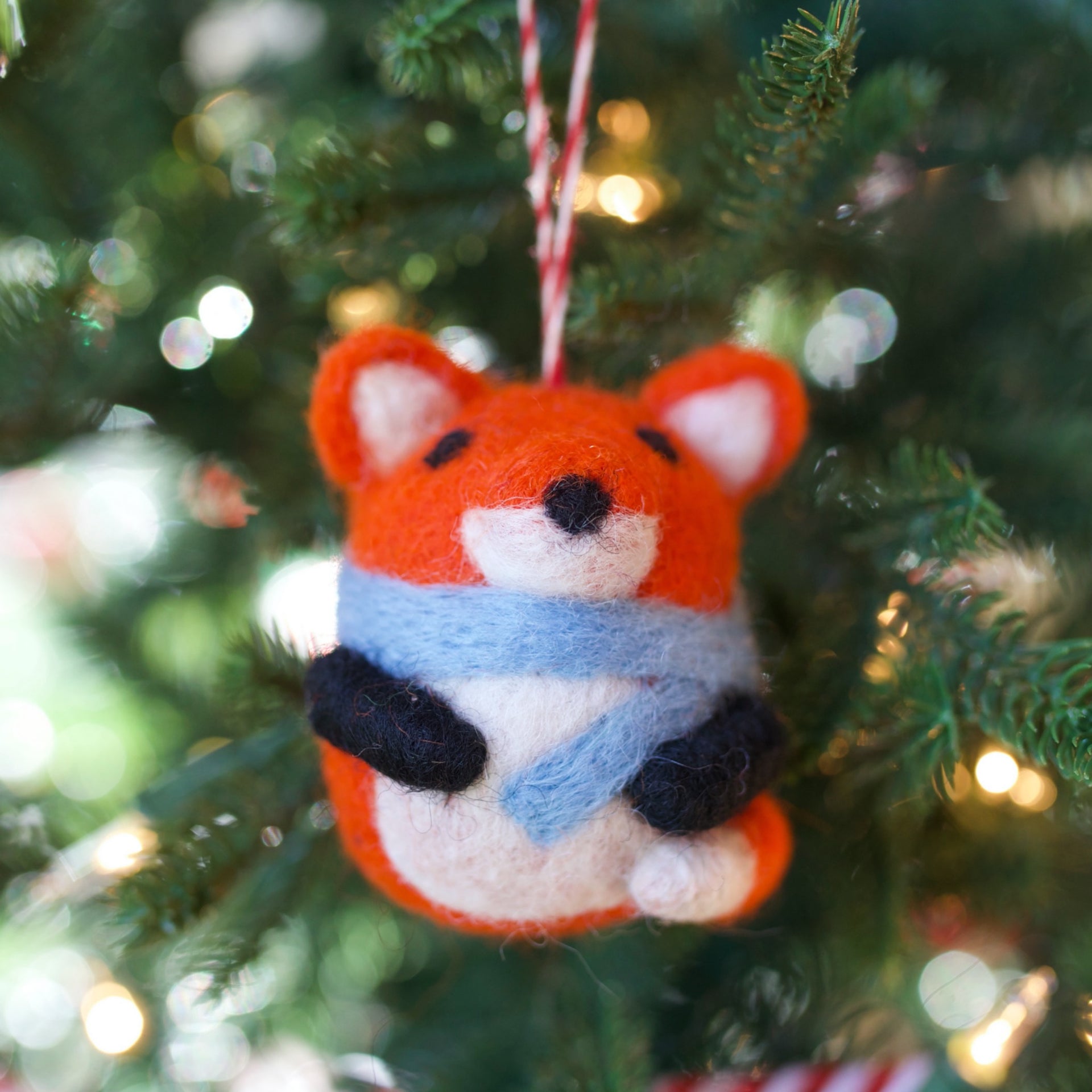 Forest Friends Tufted Wool Ornament Trio