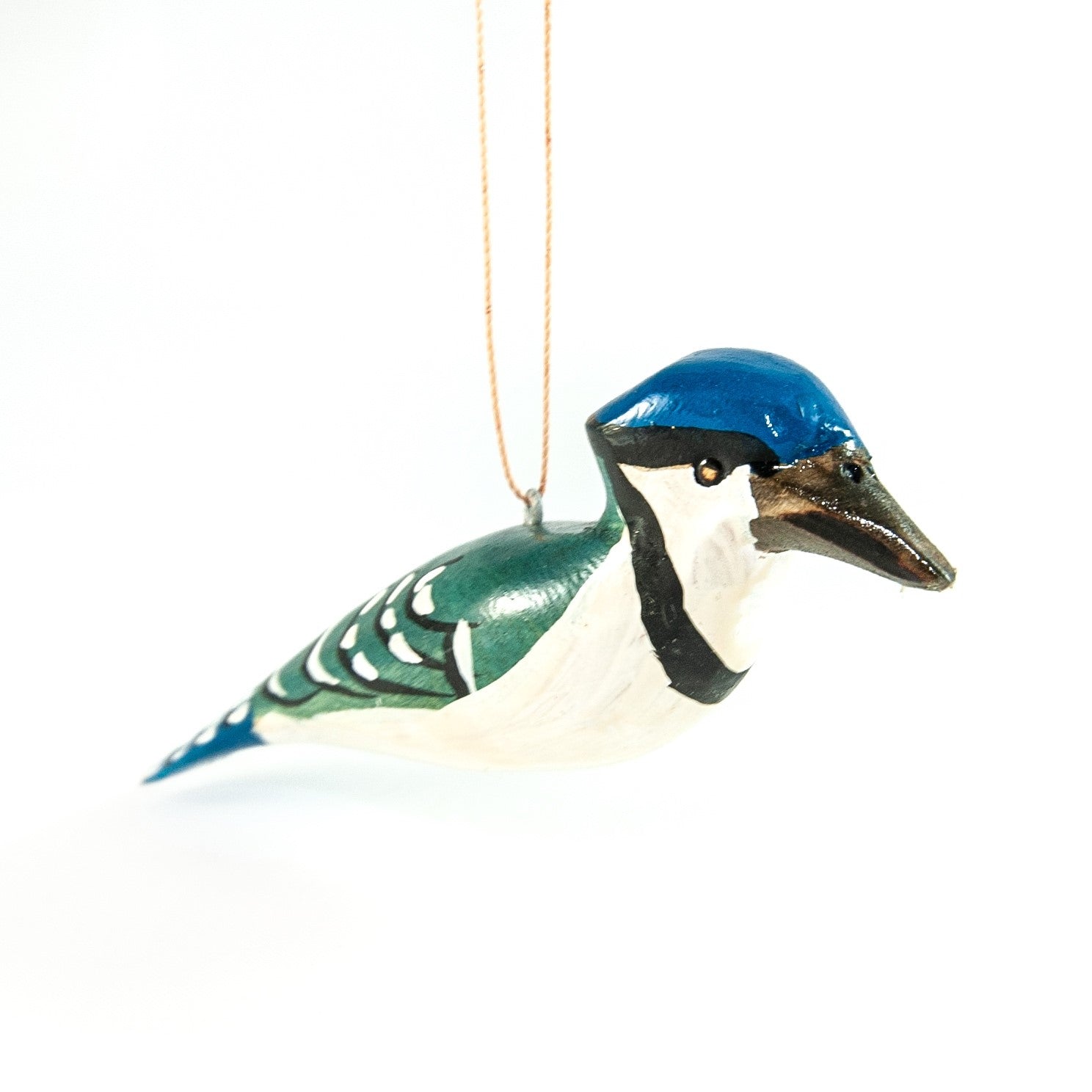 Blue Jay Christmas Ornament Carved Bird