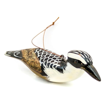 African Pied Kingfisher Wood Bird Christmas Ornament