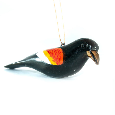 Red Wing Black Bird Christmas Ornament Handmade