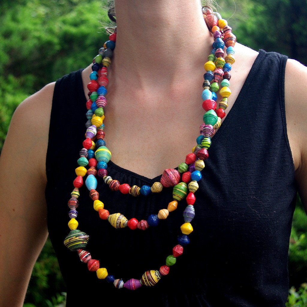 Paper Bead Necklace - Kanzi Garland/Necklace XL