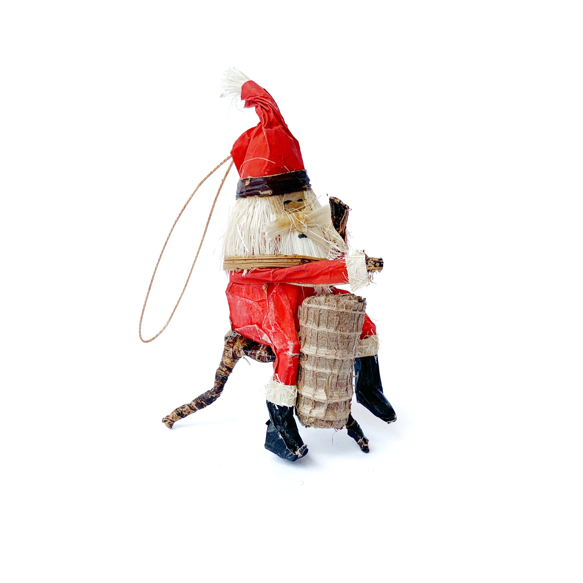 santa playing drum christmas ornament