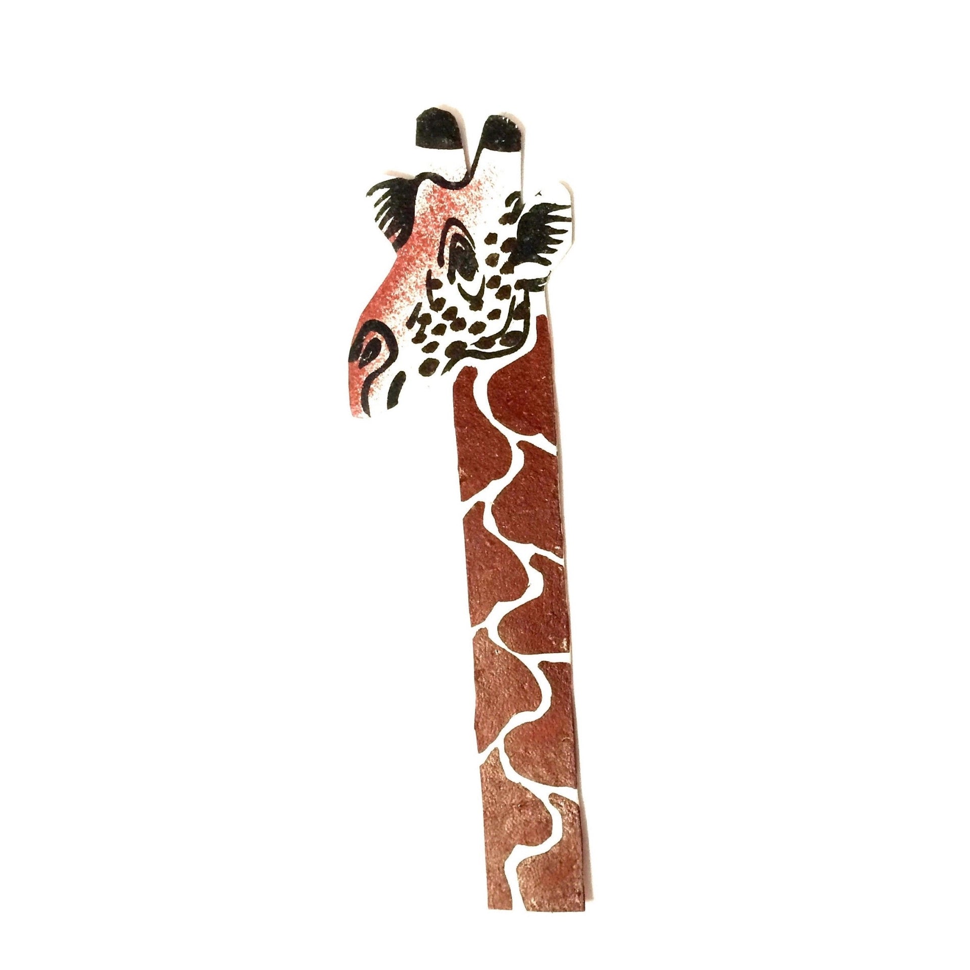 African Giraffe Bookmark Leather Handmade Fair Trade