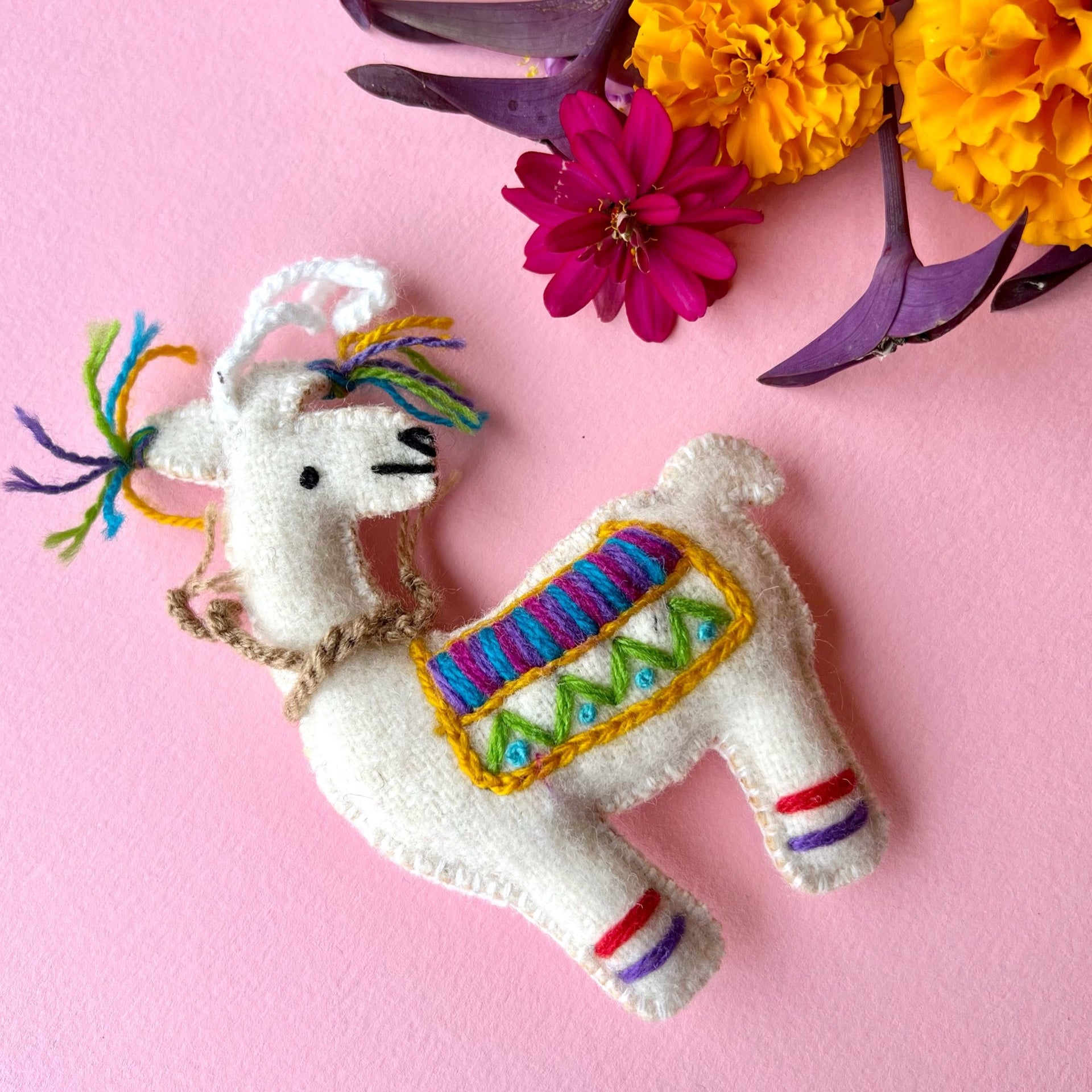 peruvian llama christmas ornament