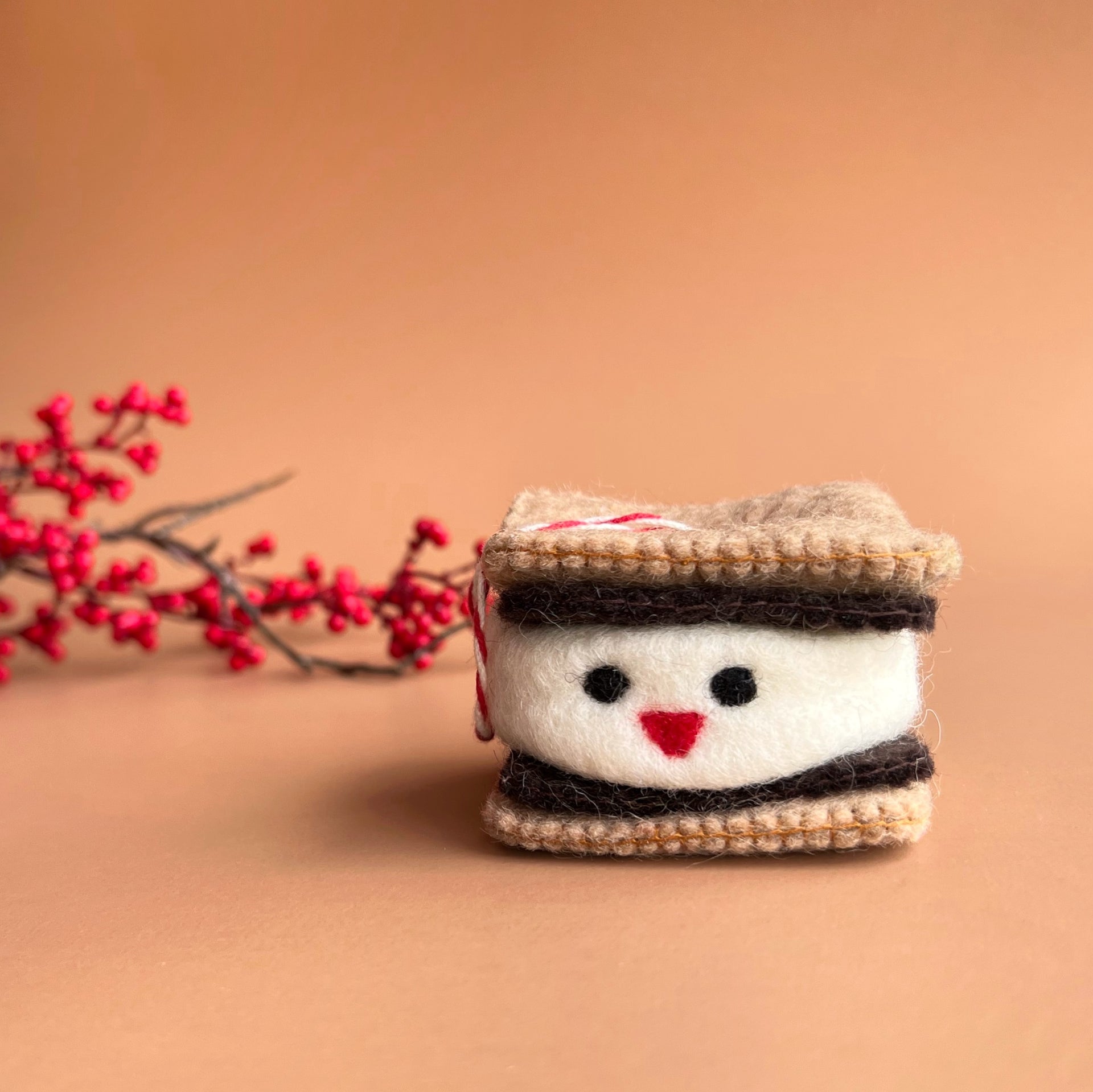 cute felt s'more ornament handmade fair trade for ornaments 4 orphans