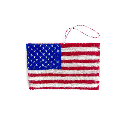 American Flag Ornament, Felt Wool