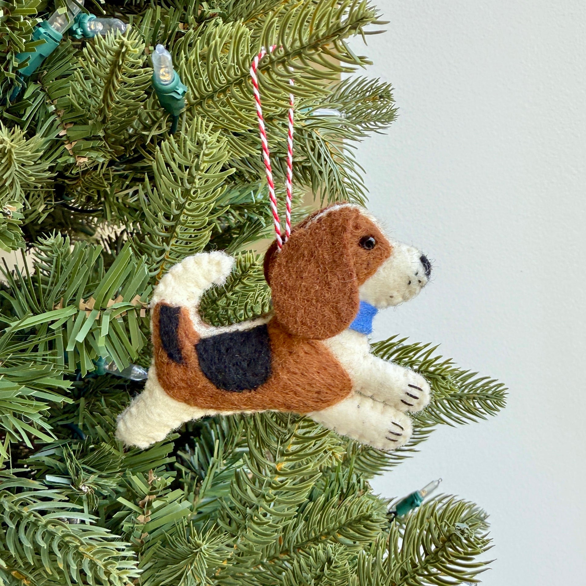 Beagle Dog Ornament, Felt Wool