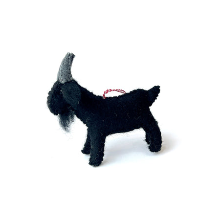 Goat Ornament, Black, Felt Wool