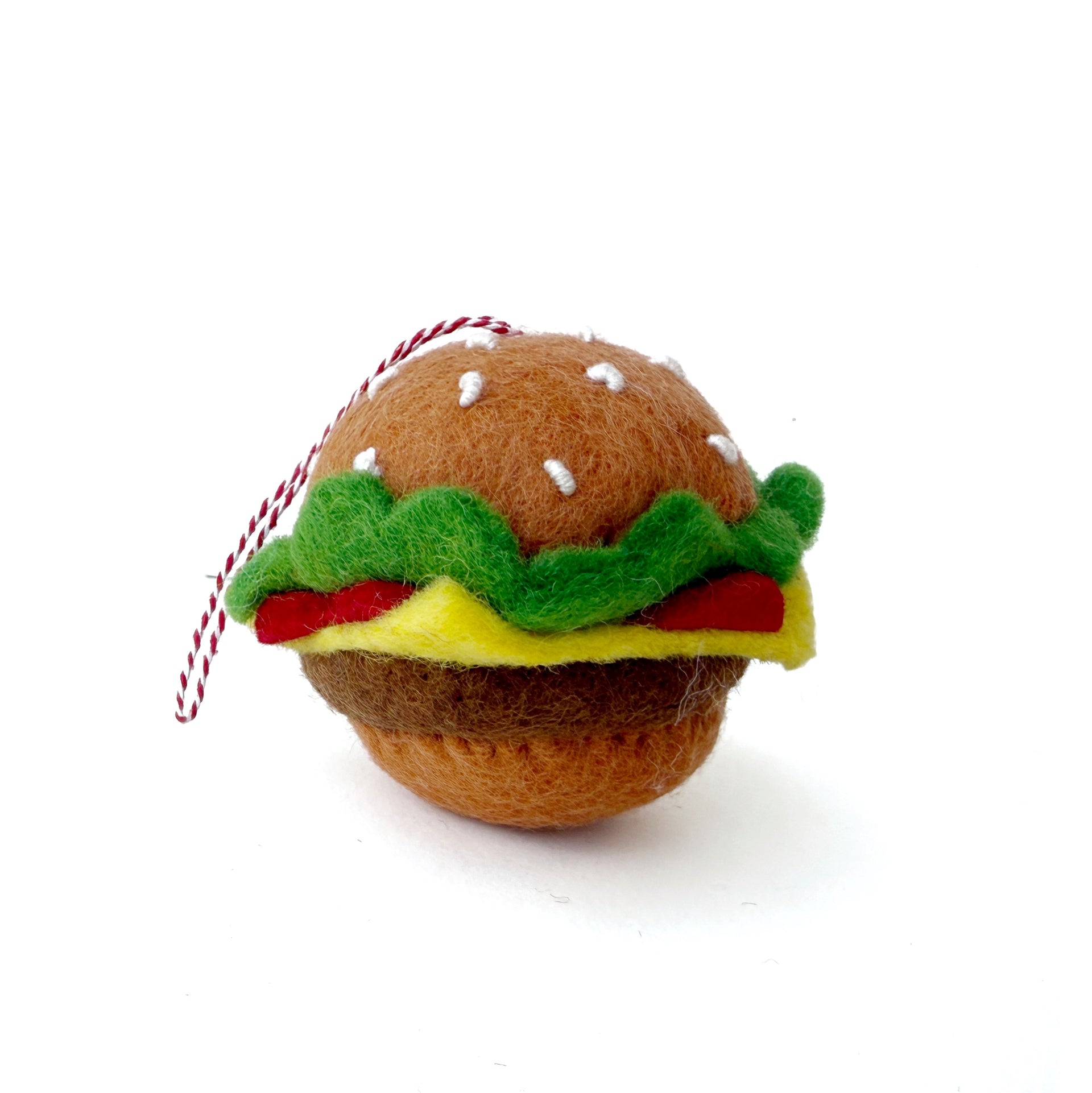 Burger Ornament, Felt Wool