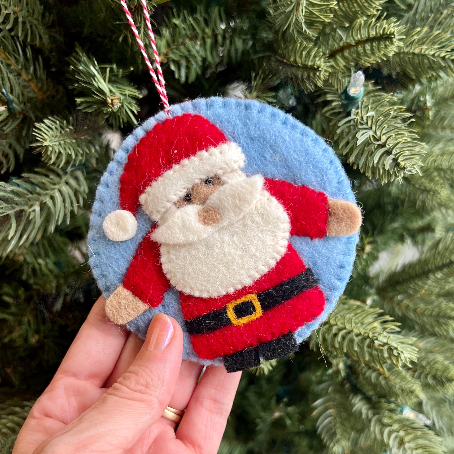 Circle Christmas Ornament Bundle, Felt Wool